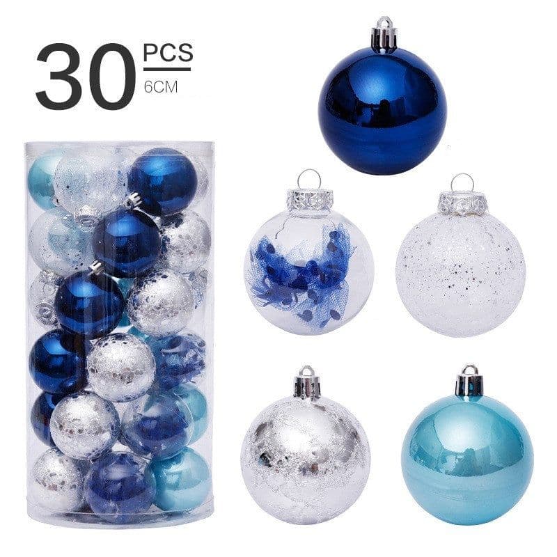 image-6cm/30Pcs transparent christmas ball set