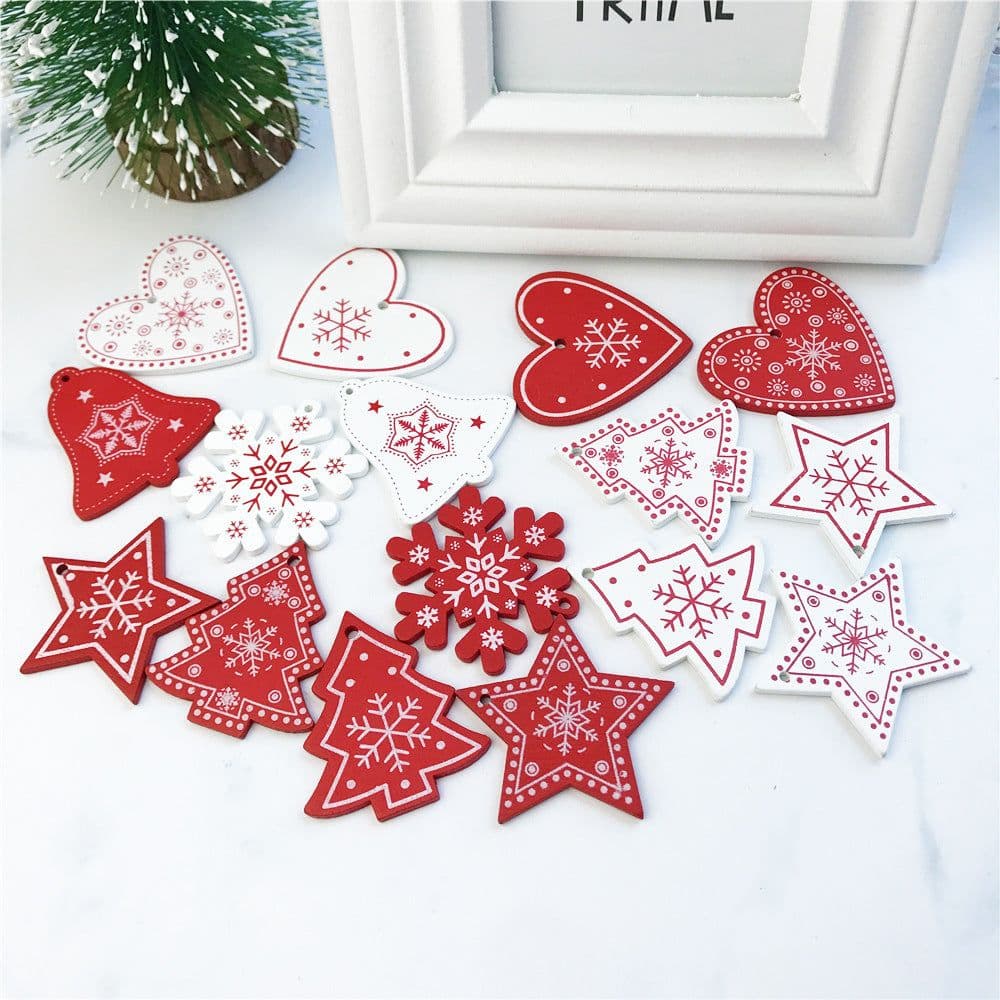 image-DIY Ornaments Wooden Christmas Gift Pendants