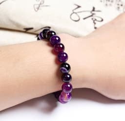 image-Bracelet En Pierre Naturelle Violet Pour Femme
