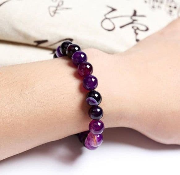image-Bracelet En Pierre Naturelle Violet Pour Femme