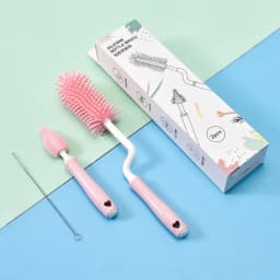 image-Baby Silicone Baby Bottle Brush Straw Scrubbing Baby Bottle Brush Cleaning