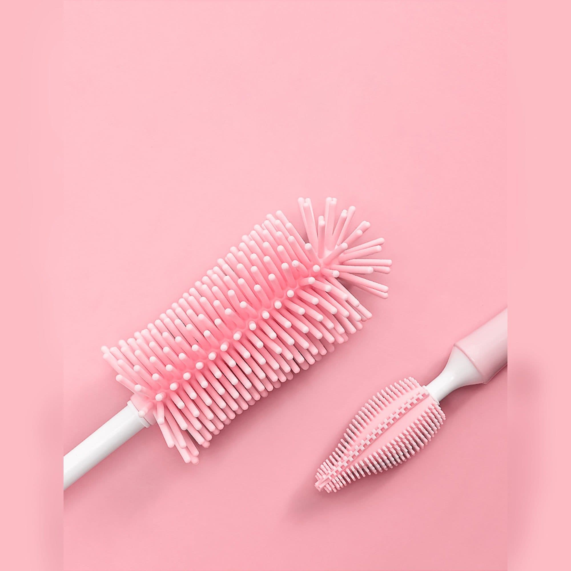 image-Baby Silicone Baby Bottle Brush Straw Scrubbing Baby Bottle Brush Cleaning