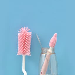image-Baby Silicone Baby Bottle Brush Straw Scrubbing Baby Bottle Brush Cleaning