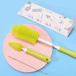 image-Baby Silicone Baby Bottle Brush Straw Scrubbing Baby Bottle Brush Cleaning