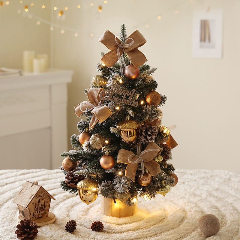 image-Desktop Christmas Tree Set 45CM Window Decoration Mini Ornaments