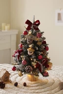 image-Desktop Christmas Tree Set 45CM Window Decoration Mini Ornaments