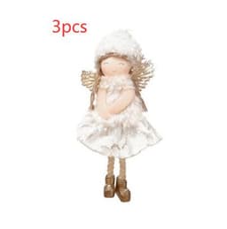 image-Christmas Lace Angel Doll Christmas Tree Small Pendant Lift Snowflake Girl Christmas Show Window Decorations Accessories
