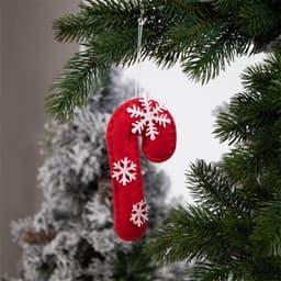 image-Christmas Decoration Products Crutch Shape Non-woven Felt Pendant