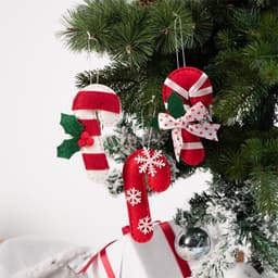 image-Christmas Decoration Products Crutch Shape Non-woven Felt Pendant