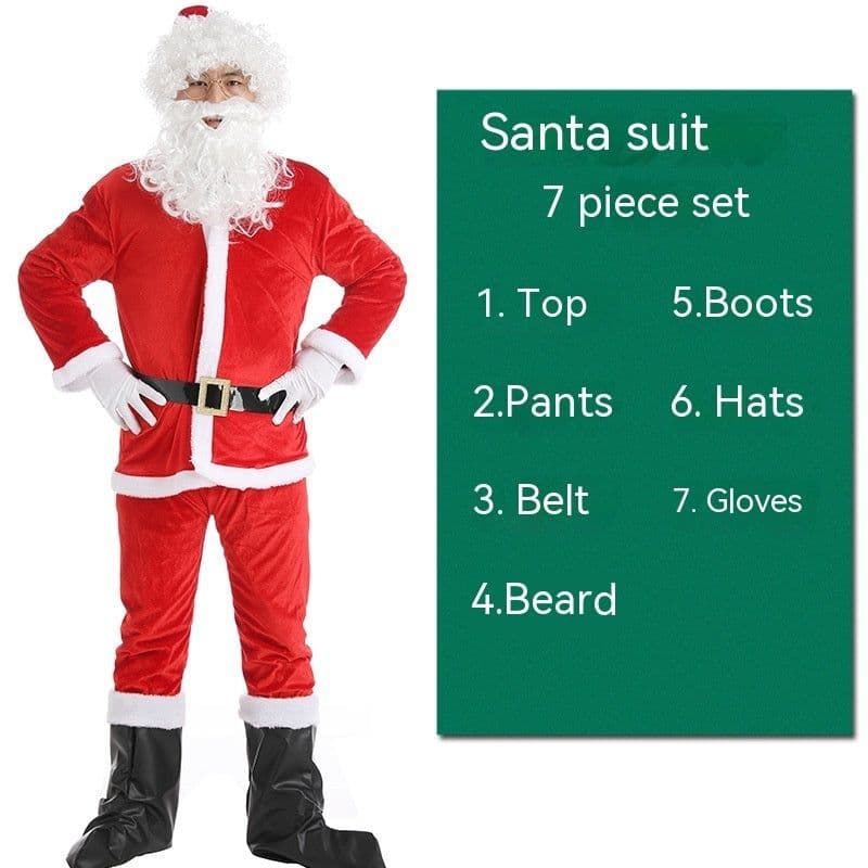 image-Christmas Costume Men's And Women's Clothing Full Set Performance Costume