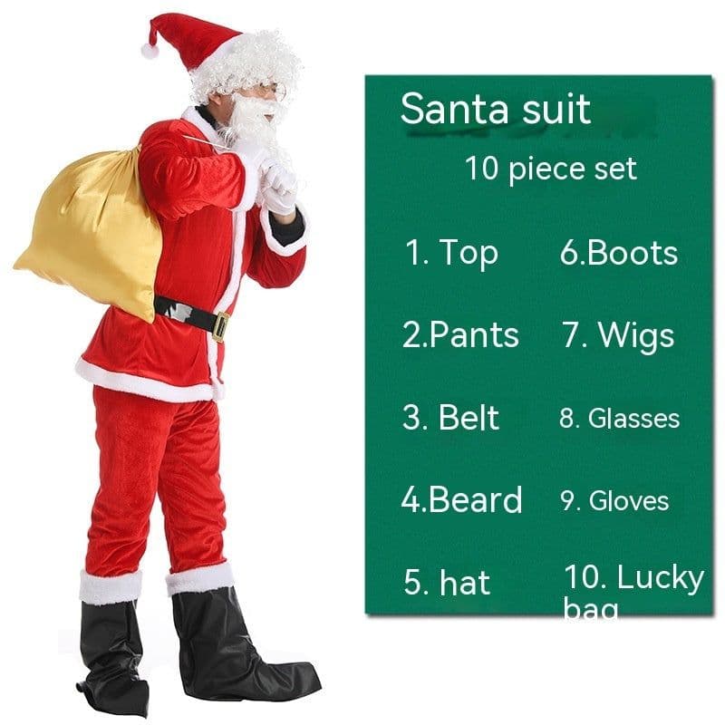 image-Christmas Costume Men's And Women's Clothing Full Set Performance Costume