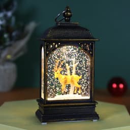 image-Christmas Decoration Luminous Water Injection Flat Storm Lantern Desktop Decoration