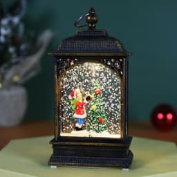 image-Christmas Decoration Luminous Water Injection Flat Storm Lantern Desktop Decoration