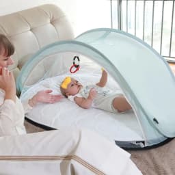 image-Folding breathable mosquito net in bb crib