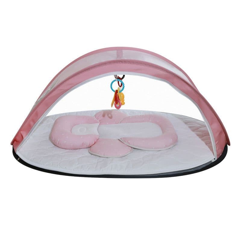 image-Folding breathable mosquito net in bb crib