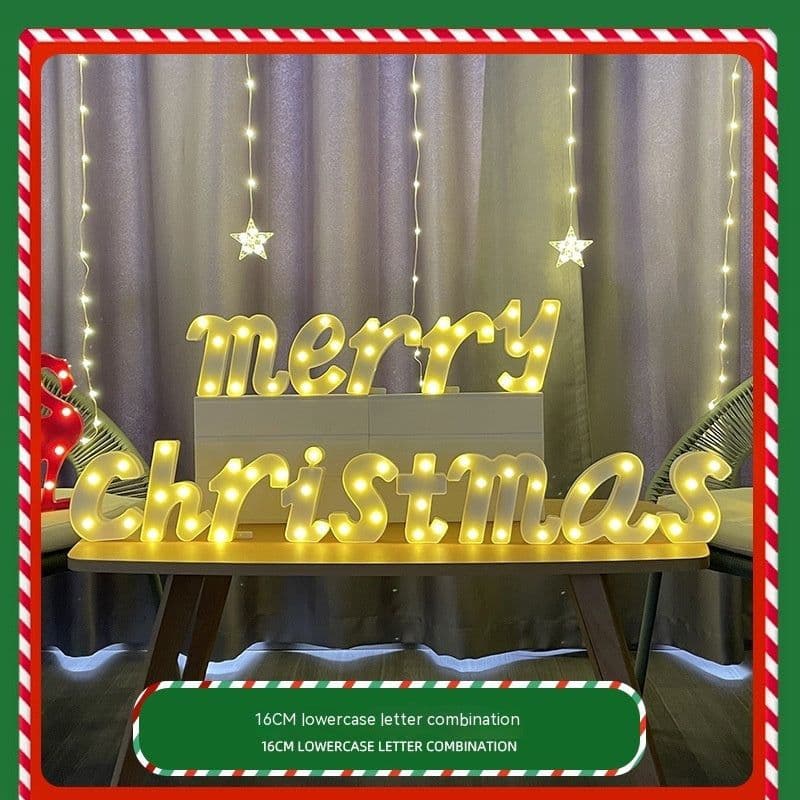 image-Color Printing Led Merry Christmas Letter Lights