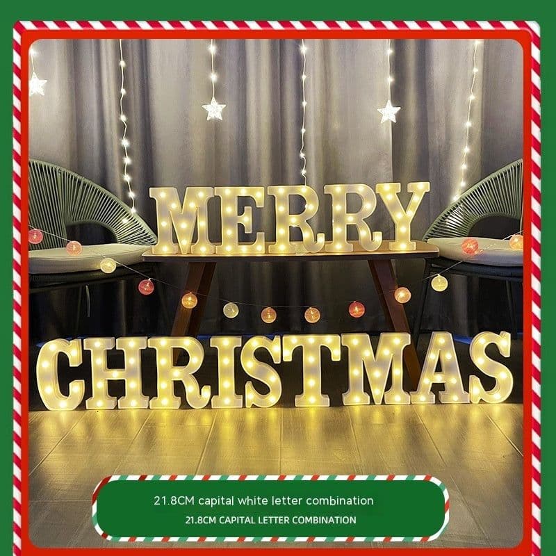 image-Color Printing Led Merry Christmas Letter Lights