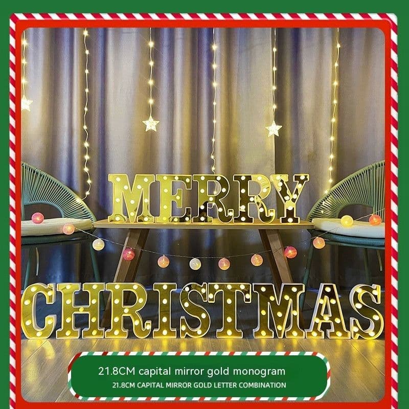 image-Color Printing Led Merry Christmas Letter Lights