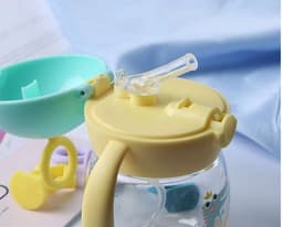 image-499 spring and summer TRITAN material infant high-end cup antenna baby straw cup learn to drink cup anti-fall