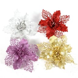 image-Christmas decorations canes hollowed out Christmas flowers