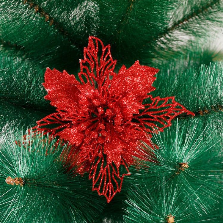 image-Christmas decorations canes hollowed out Christmas flowers