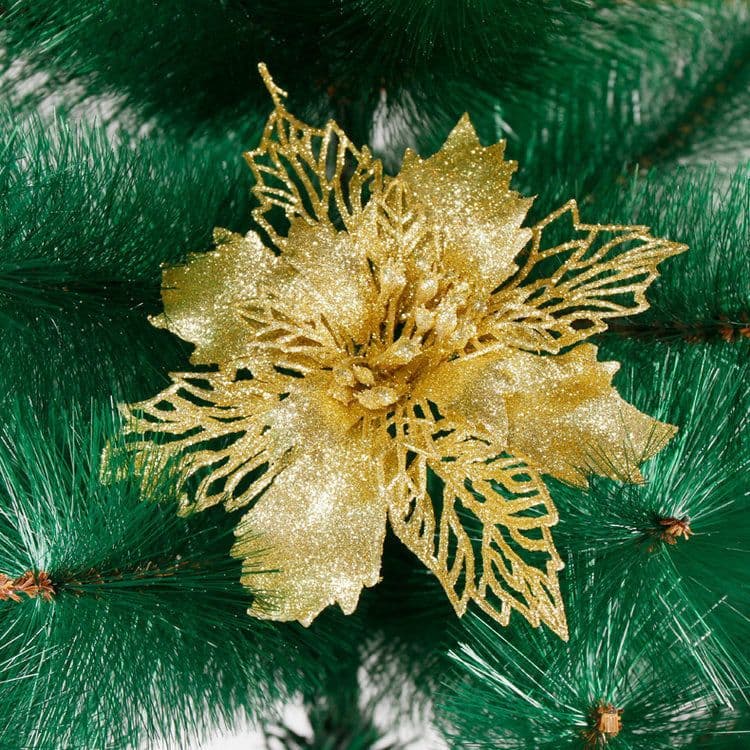 image-Christmas decorations canes hollowed out Christmas flowers