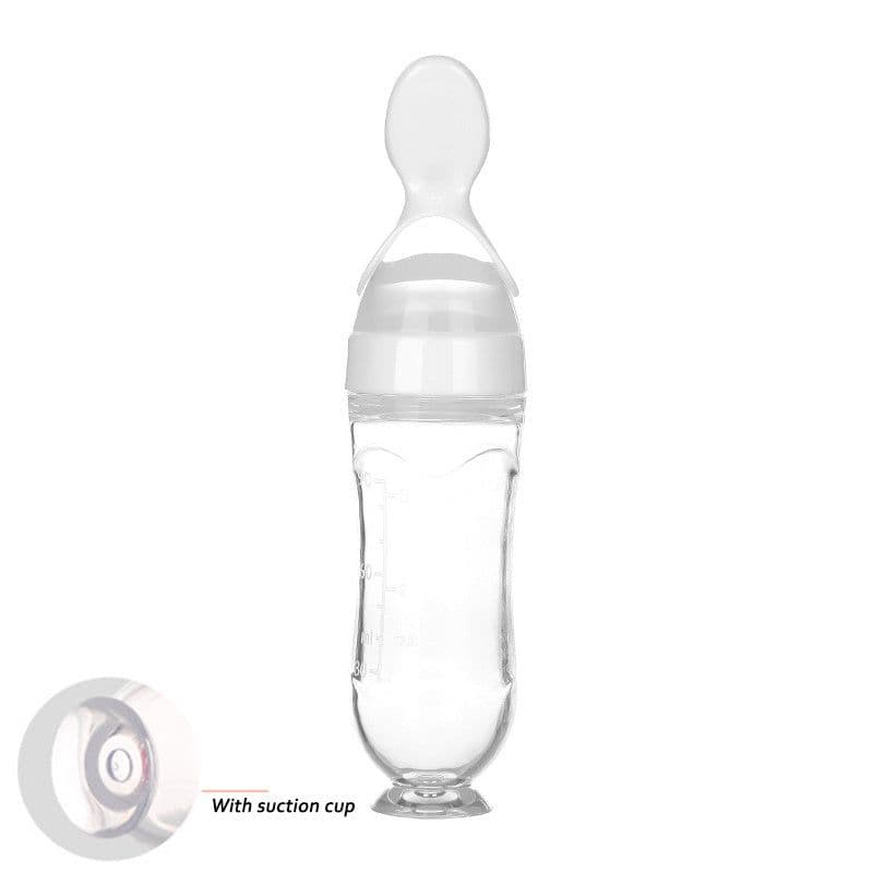 image-Safe Newborn Baby Feeding Bottle Toddler Silicone Squeeze Feeding Spoon Milk Bottle Baby Training Feeder Food Supplement