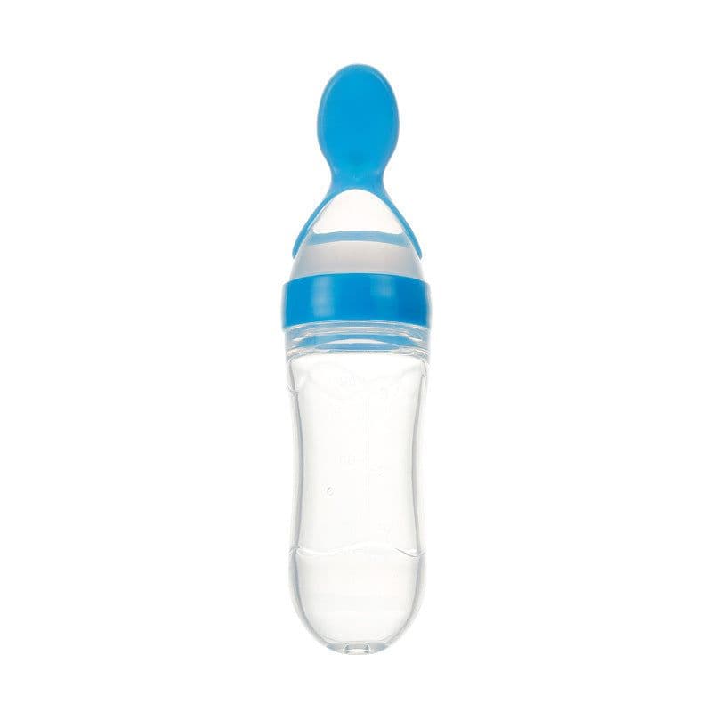 image-Safe Newborn Baby Feeding Bottle Toddler Silicone Squeeze Feeding Spoon Milk Bottle Baby Training Feeder Food Supplement