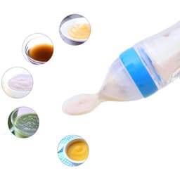 image-Safe Newborn Baby Feeding Bottle Toddler Silicone Squeeze Feeding Spoon Milk Bottle Baby Training Feeder Food Supplement