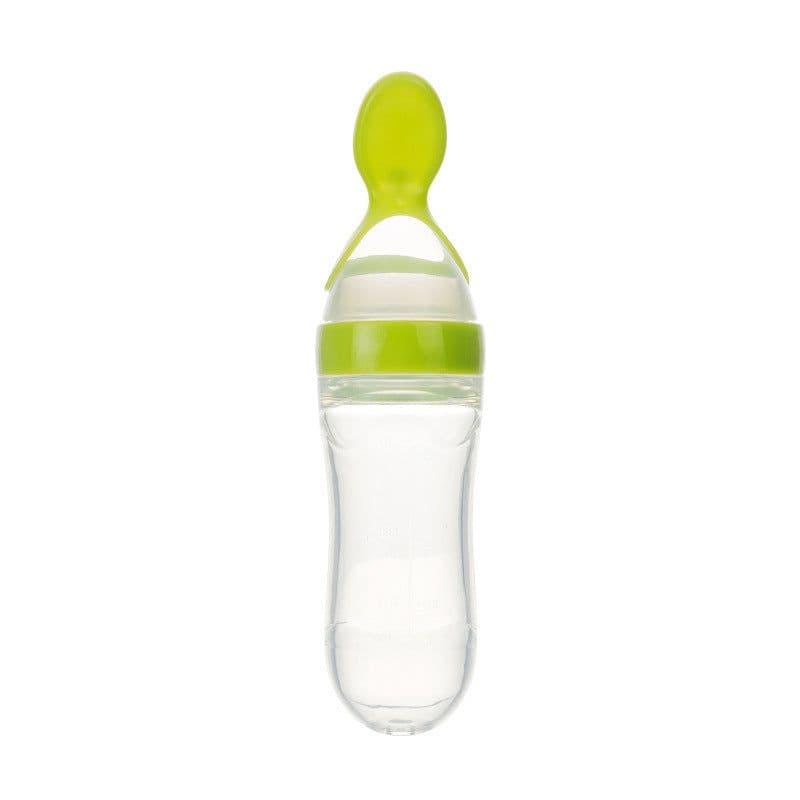 image-Safe Newborn Baby Feeding Bottle Toddler Silicone Squeeze Feeding Spoon Milk Bottle Baby Training Feeder Food Supplement