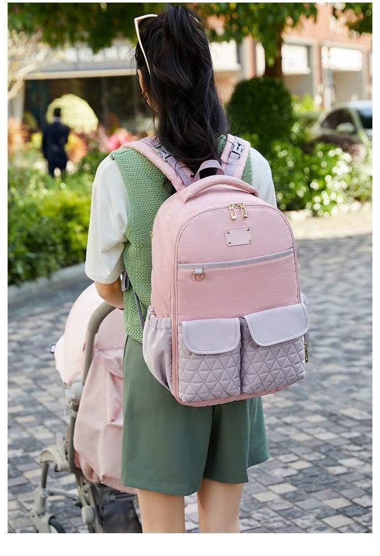 image-Mummy Bag Large Capacity Multi-pocket Baby Diaper Bag Backpack