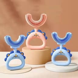 image-Children's U-shaped Silicone Toothbrush