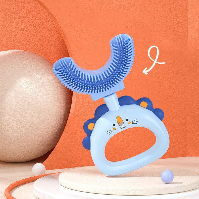 image-Children's U-shaped Silicone Toothbrush