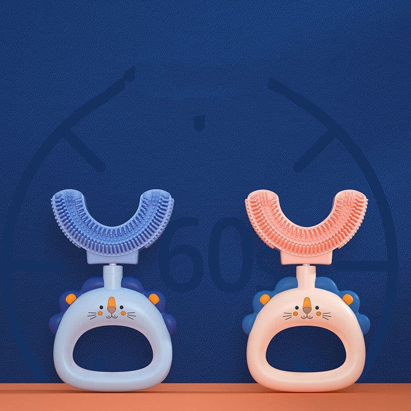 image-Children's U-shaped Silicone Toothbrush