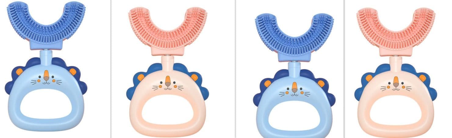image-Children's U-shaped Silicone Toothbrush