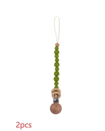 image-Baby Products Soothing Beech Wood Clip Pacifier Chain