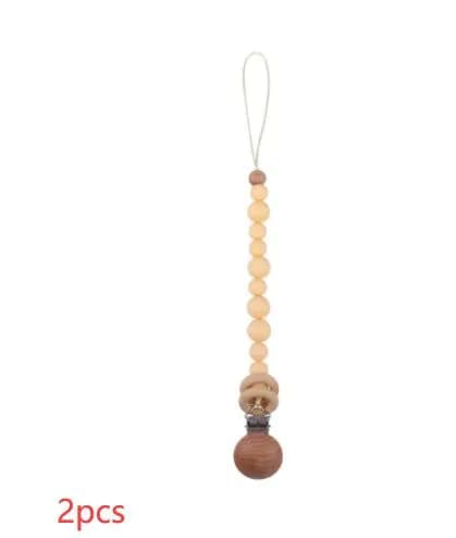 image-Baby Products Soothing Beech Wood Clip Pacifier Chain