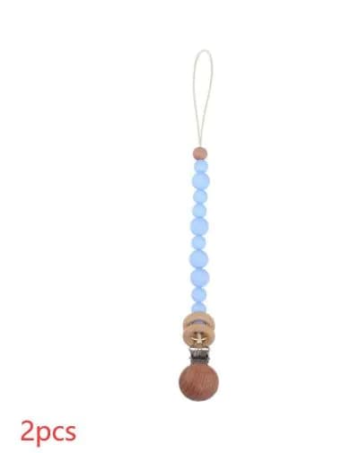 image-Baby Products Soothing Beech Wood Clip Pacifier Chain