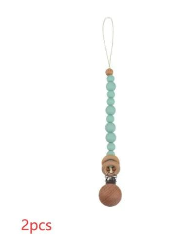 image-Baby Products Soothing Beech Wood Clip Pacifier Chain