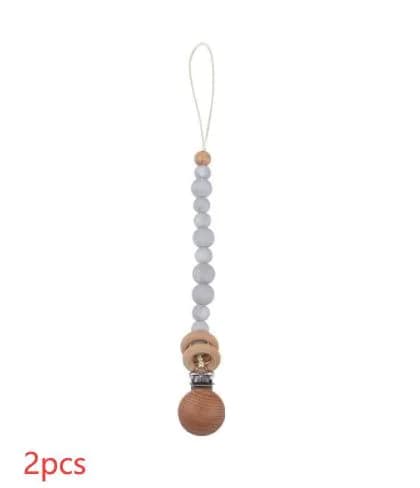 image-Baby Products Soothing Beech Wood Clip Pacifier Chain