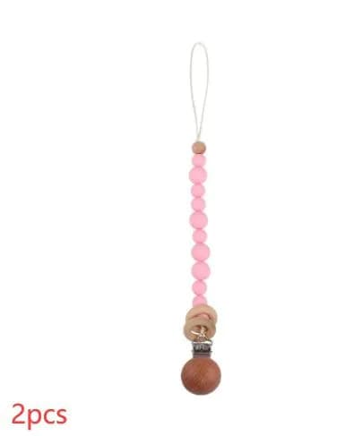 image-Baby Products Soothing Beech Wood Clip Pacifier Chain