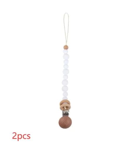 image-Baby Products Soothing Beech Wood Clip Pacifier Chain