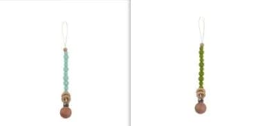 image-Baby Products Soothing Beech Wood Clip Pacifier Chain