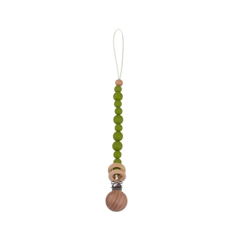 image-Baby Products Soothing Beech Wood Clip Pacifier Chain
