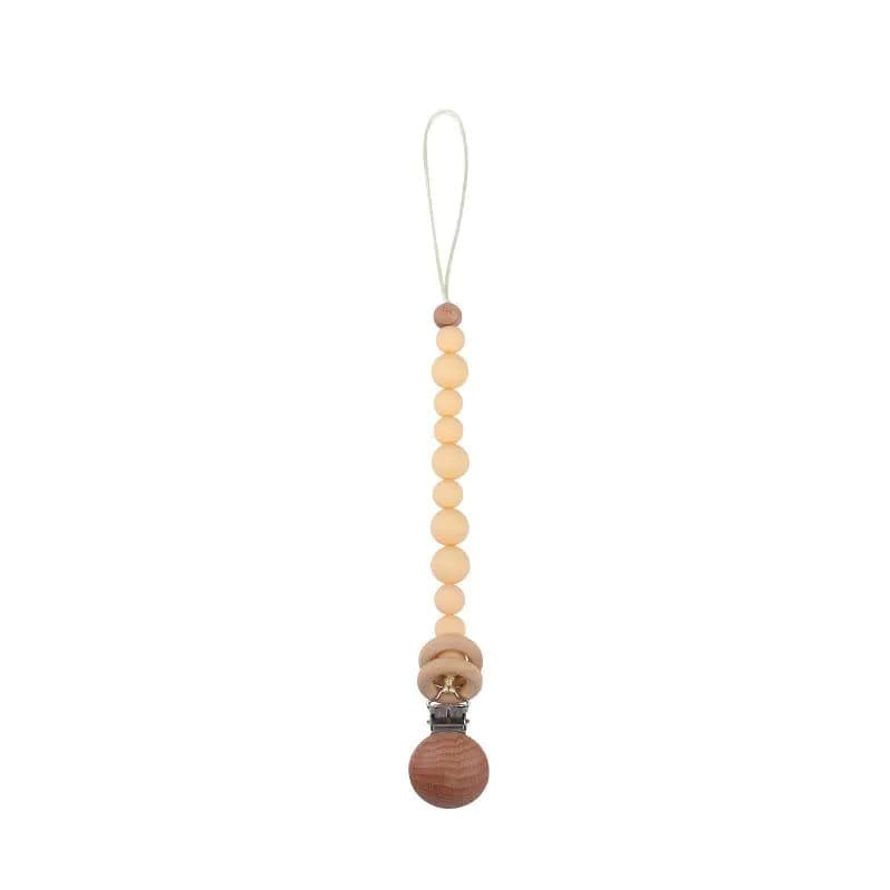 image-Baby Products Soothing Beech Wood Clip Pacifier Chain
