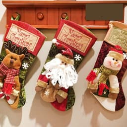 image-Christmas Stocking Socks Snowman Santa Elk Xmas Fireplace Xmas Tree Ornaments New Year Candy Bag Gift Christmas Decor