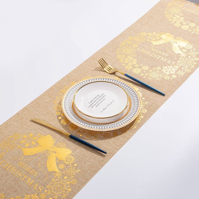 image-Christmas Elk Snowman Table Runner Merry Christmas Decorations