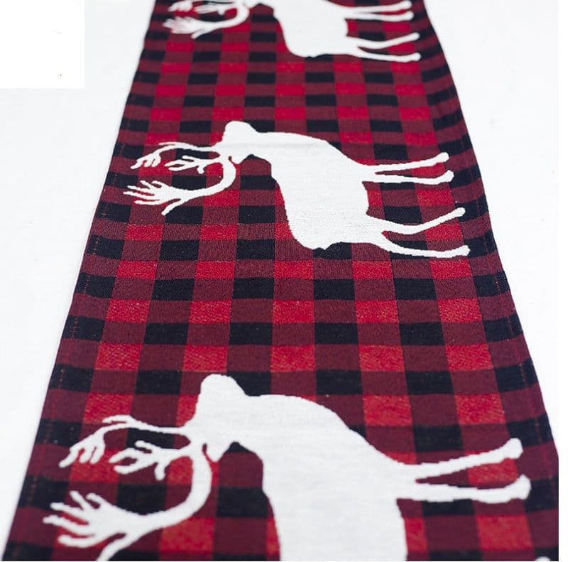 image-Christmas Elk Snowman Table Runner Merry Christmas Decorations