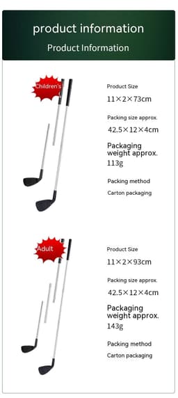 image-Golf Metal Club Parent-child Outdoor Toys