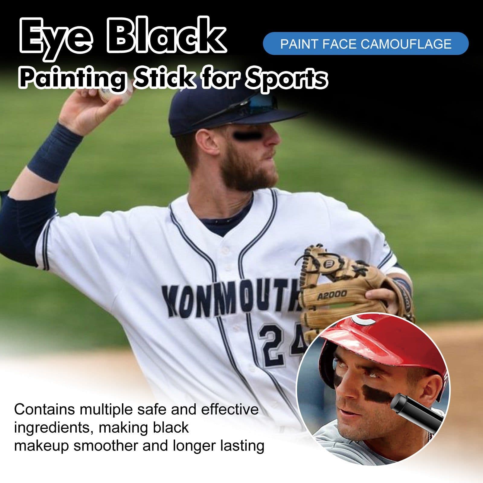 image-Eye Blackening Men's Outdoor Baseball Athletes Sweat-proof Care Stick